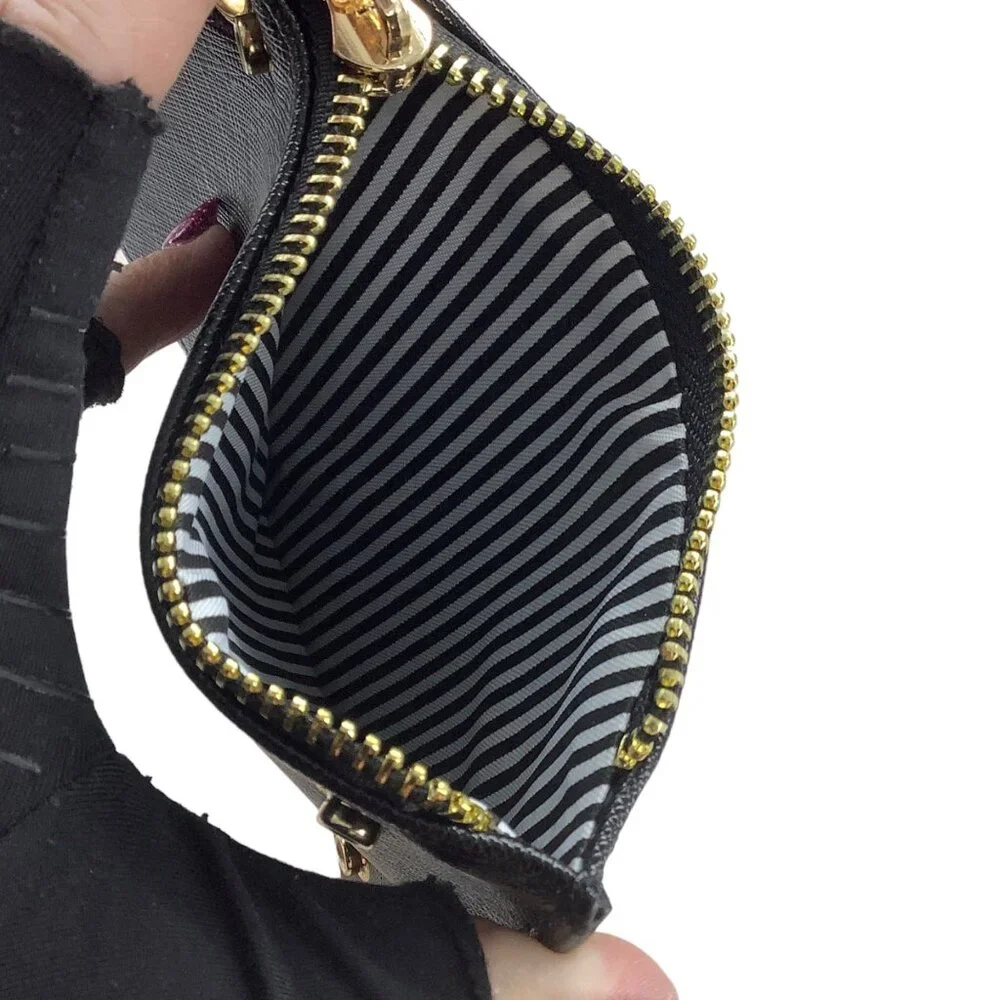 Jessica Moore Black‎ Wallet Credit Card Coin Purse Zip Close 6